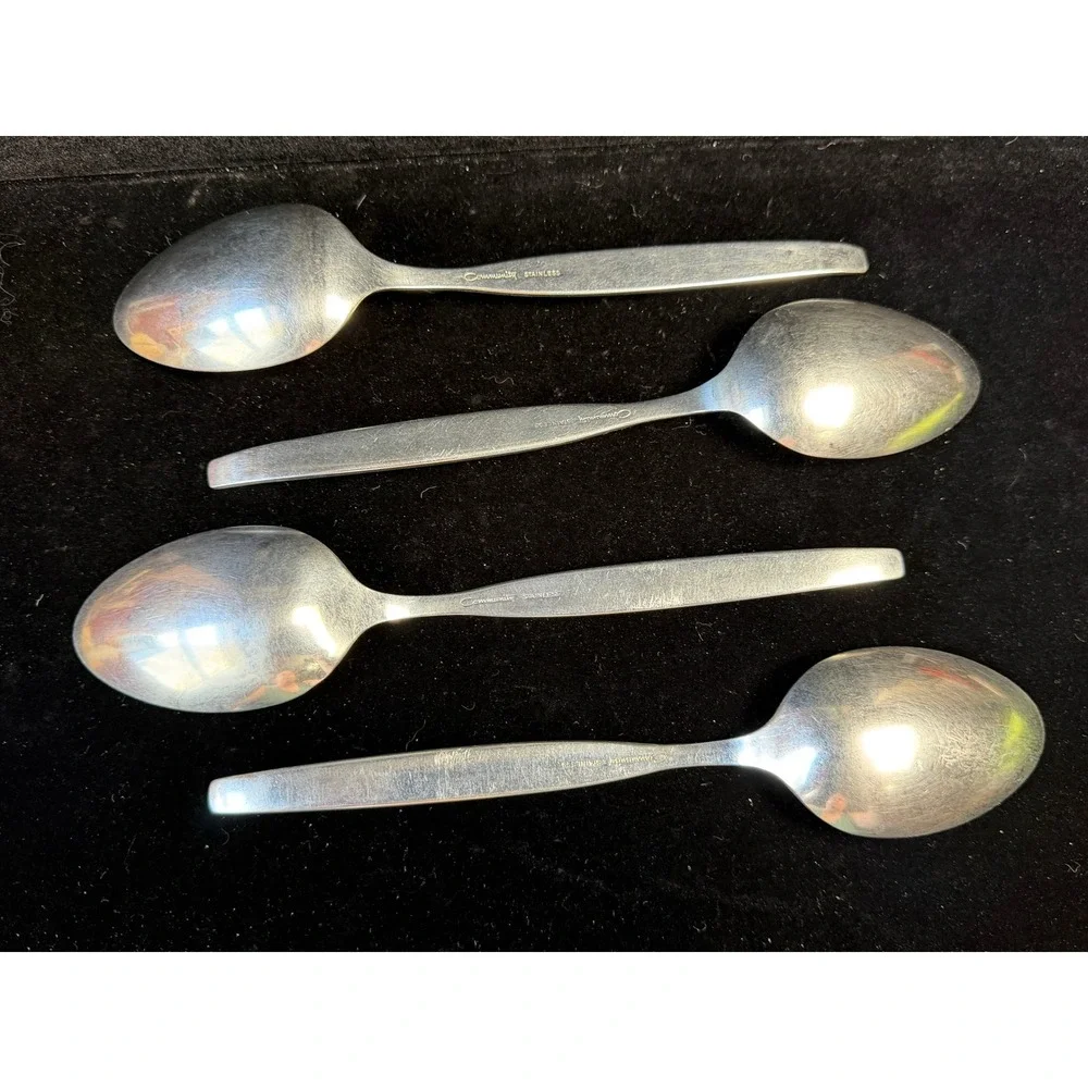 Oneida Community Stainless Frost Fire Casserole Spoons - Frost Fire - Set of 4